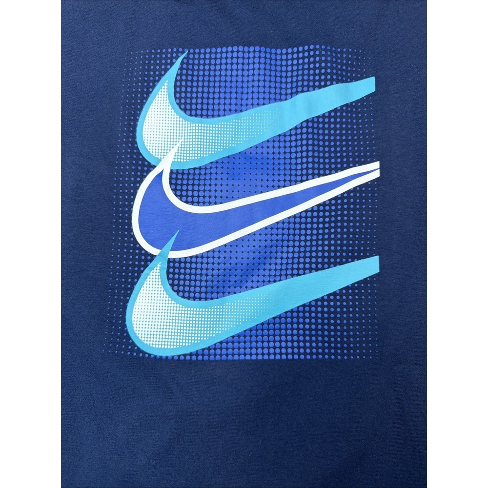 Nike The Nike Tee Men's LG Blue Graphic Swoosh T-Shirt Short Sleeve Cotton - Picture 4 of 8